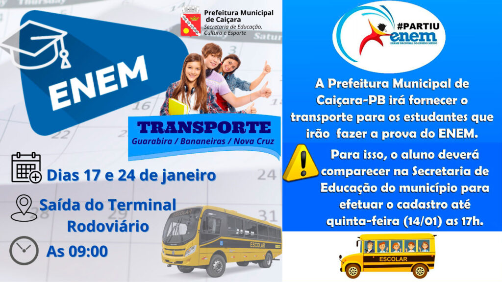 Transporte municipal para o ENEM 2020